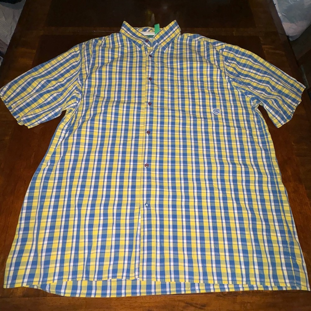 Roca Wear Plaid Short Sleeve Button Up Shirt 3XL